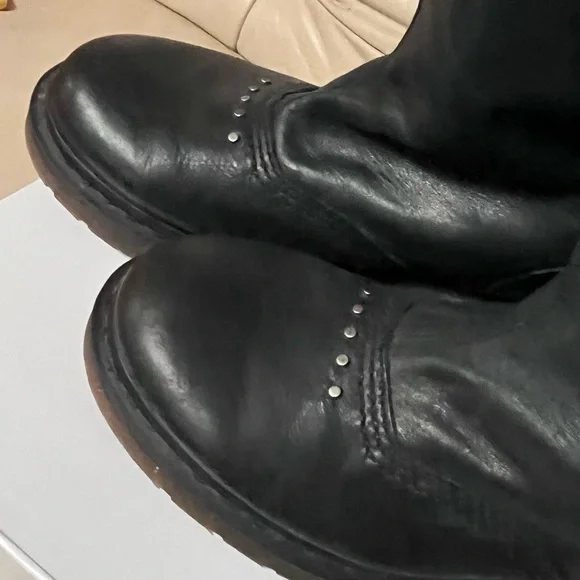 COPY - Dr Marten's Vintage RARE Boots Women's Alexia Mid Calf Black Leather - Picture 3 of 11